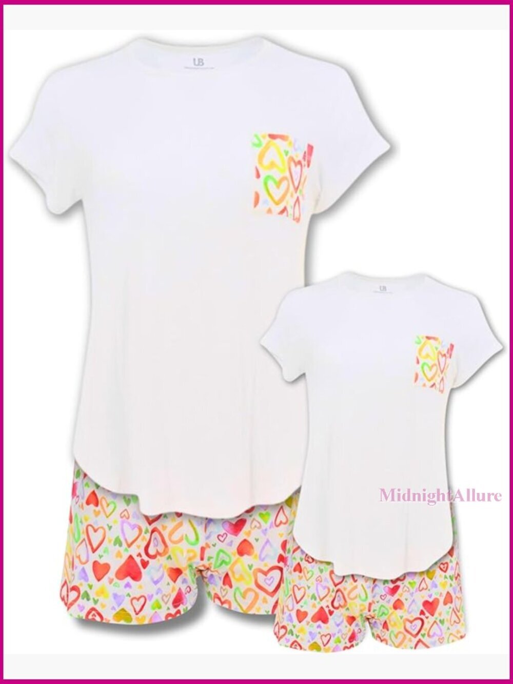 Rainbow Mommy and Me Shorts Set Matching Family Outfit